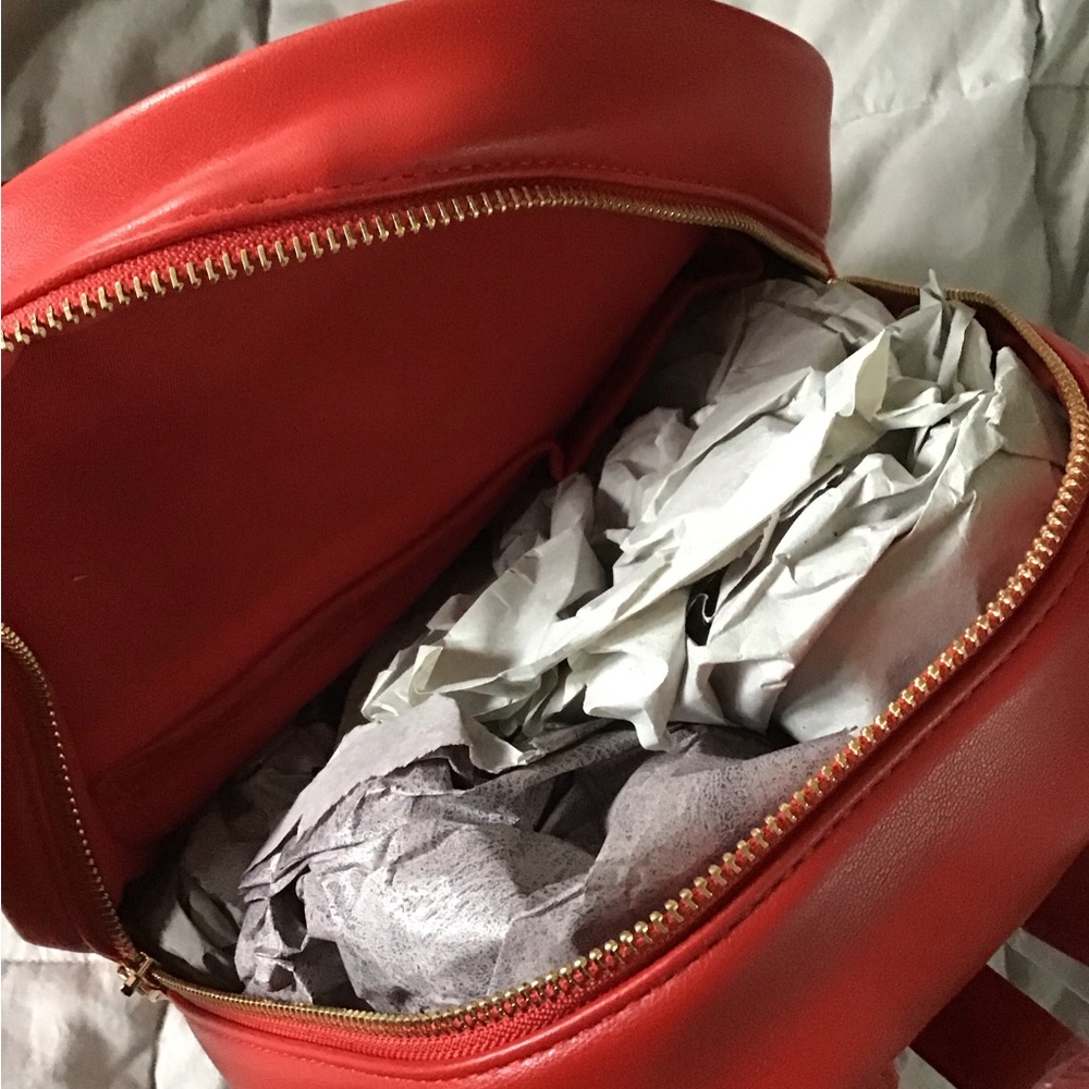 Red Quilted Backpack - Picture 3 of 3